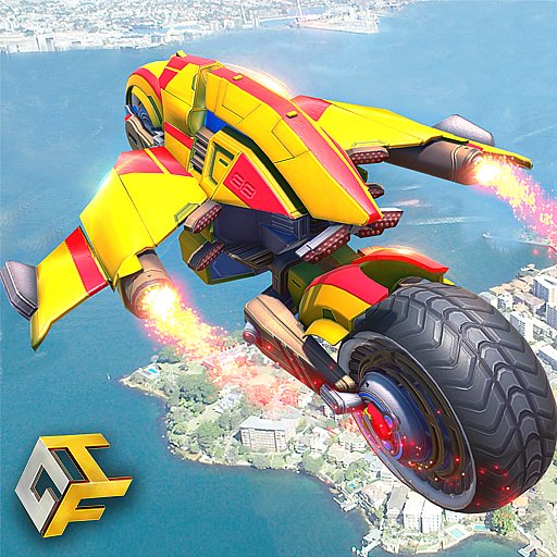 Flying Robot Bike : Futuristic Robot War - APK Download, MOD, Hack Tool, Cheats